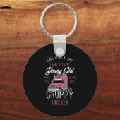 Porte-clés Grumpy Trucker Girl Truck Driver Femmes Une Fois U (Recto)