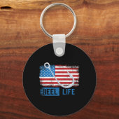 Porte-clés Grunge American Flag Fisherman Graphic (Recto)