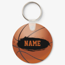 Grunge Basketball Personalized Keychain