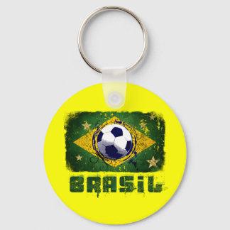 Porte-clés Grunge brésil drapeau de football cadeaux