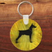 Porte-clés Grunge Doberman Pinscher Silhouette (Recto)