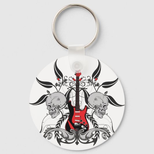 Porte-clés Grunge Guitare et le crâne (Recto)