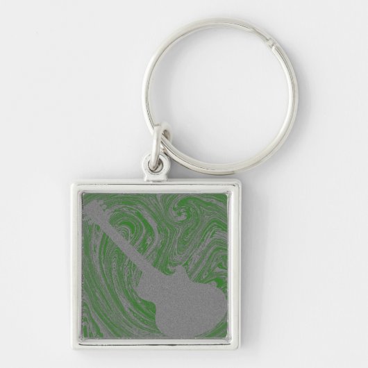 Porte-clés Grunge Guitare Porte - clé, Vert (Devant)