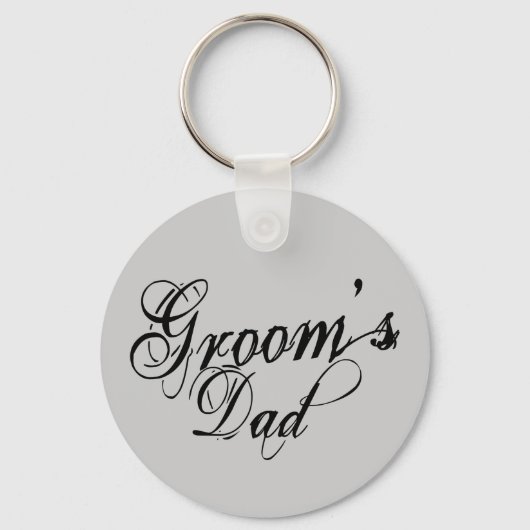 Porte-clés Grunge Naughy Script - Papa de Groom's Black (Recto)