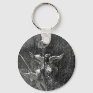 Porte-clés Grunge noir et blanc