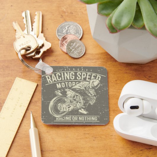 Porte-clés Grunge Retro Motorcycle Design (Bureau)