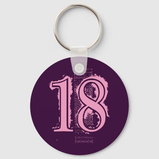 PORTE-CLÉS GRUNGE ROSE NUMÉRO 18 (Recto)