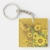 Porte-clés Grunge Tournesol Art Bold Rustique Jaune Floral (Devant)