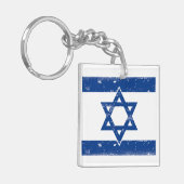 Porte-clés Grungge du drapeau israélien (Devant gauche)