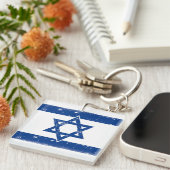 Porte-clés Grungge du drapeau israélien (Devant Droit)