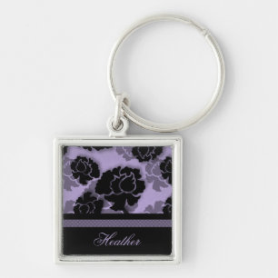 Porte-clés Grungy Floral Decadence Keychain, Lavender