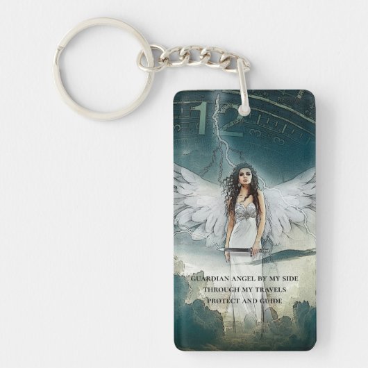 Porte-clés Guardian Angel Prière Monogramme double face (Devant)