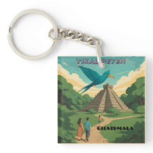 GUATEMALA, TIKAL PETEN Retro poster