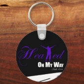 Porte-clés Guéri sur mon chemin Porte - clé violet/noir (Recto)