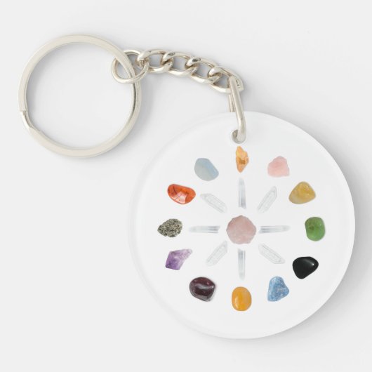 Porte-clés *~* Guérir Chakra Crystal Grid Énergie (Devant)