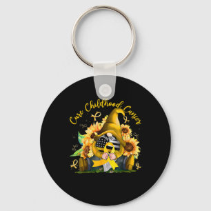 Porte-clés Guérir le cancer de l'enfant Ruban doré Gnome Canc