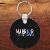 Porte-clés Guerrier Alopecia Awareness Blue AA Ribbon Support (Recto)