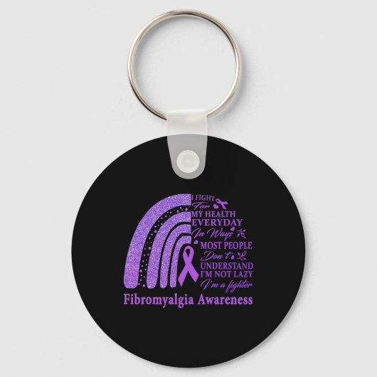 Porte-clés Guerrier de sensibilisation à la fibromyalgie Sout (Recto)