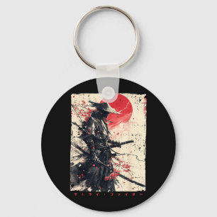 Porte-clés Guerrier samouraï japonais combattant ukiyo-e encr