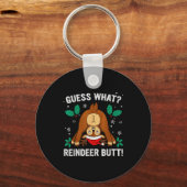 Porte-clés Guess What Reindeer Bu-tt Funny Christmas Family C (Recto)