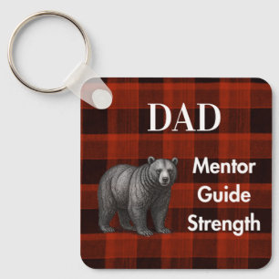 Porte-clés Guide du mentor pour papa Force et cœur Ours à car