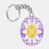 Porte-clés Guingan Checkered pourpre ; Marguerite (Devant gauche)