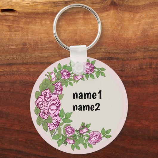 Porte-clés guirlande rose (Recto)