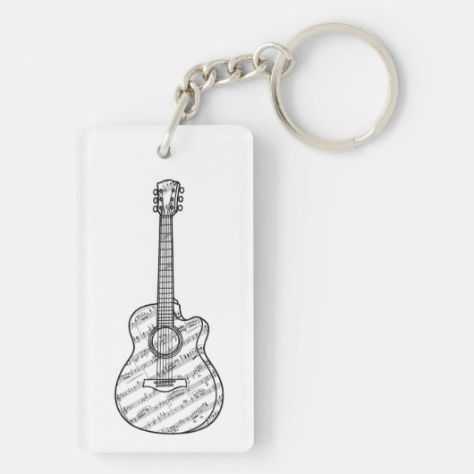 Porte-clés Guitar and Music Notes  (Dos)