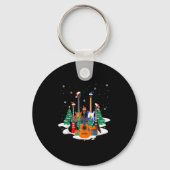 Porte-clés Guitar Santa Hat Christmas Tree Funny Music Loves (Recto)