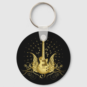 Porte-clés Guitare à ailes d'or