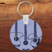 Porte-clés guitare acoustique bleue (Recto)