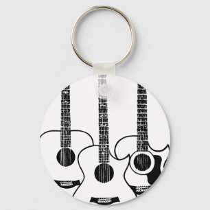 Porte-clés guitare acoustique simple