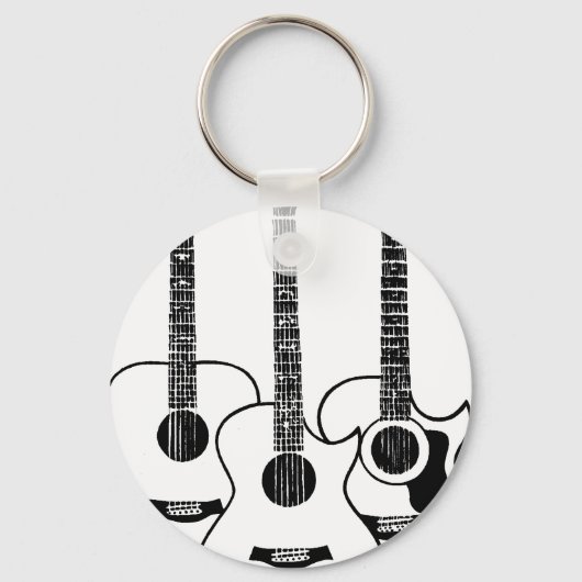 Porte-clés guitare acoustique simple (Recto)