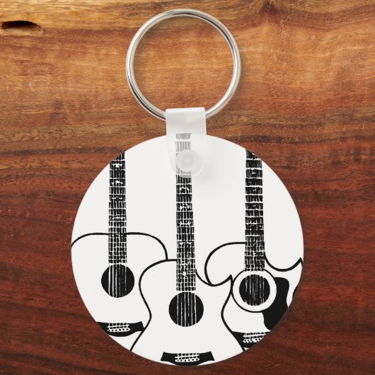 Porte-clés guitare acoustique simple (Recto)