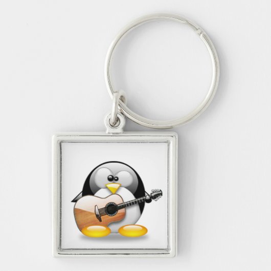 Porte-clés Guitare acoustique Tux (Linux Tux) (Devant)