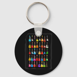 Porte-clés Guitare Amour Différentes Guitares Amoureux de Mus