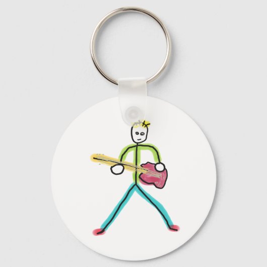 Porte-clés Guitare basse Stickman (Recto)