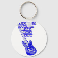 Guitare bleue vintage avec mots de motivation
