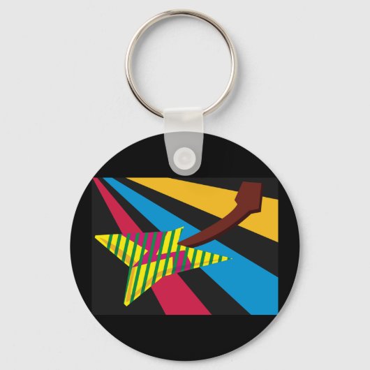 Porte-clés Guitare colorée (Recto)