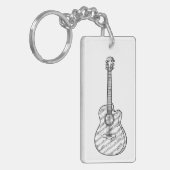 Porte-clés Guitare et notes de musique (Devant gauche)