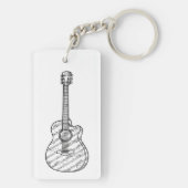 Porte-clés Guitare et notes de musique (Dos)