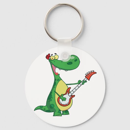 Porte-clés Guitare Jouer Dinosaur Porte - clé (Recto)