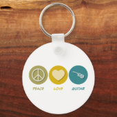 Porte-clés Guitare Peace Love (Recto)
