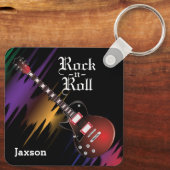 Porte-clés Guitare rouge - Personnaliser (Verso)