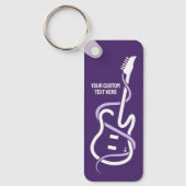 Porte-clés Guitare stylisée de texte personnalisé (Recto)