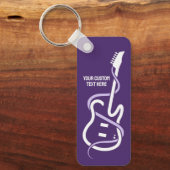 Porte-clés Guitare stylisée de texte personnalisé (Recto)