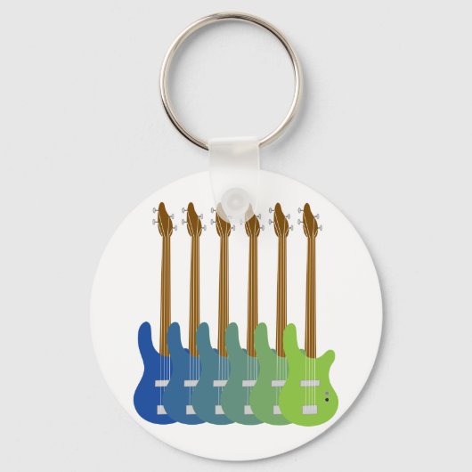 Porte-clés Guitares basses colorées (Recto)