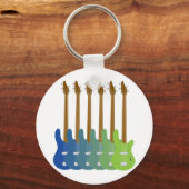 Porte-clés Guitares basses colorées (Recto)