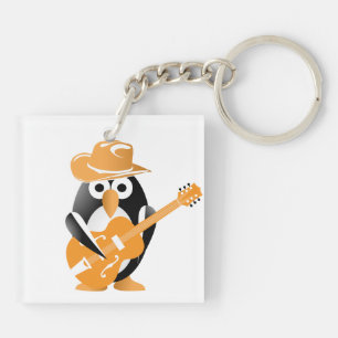 Porte-clés Guitariste pingouin