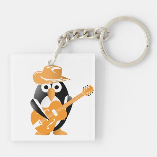 Porte-clés Guitariste pingouin (Dos)